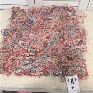 Multicolor Textured Feathered Knit Mini Skirt